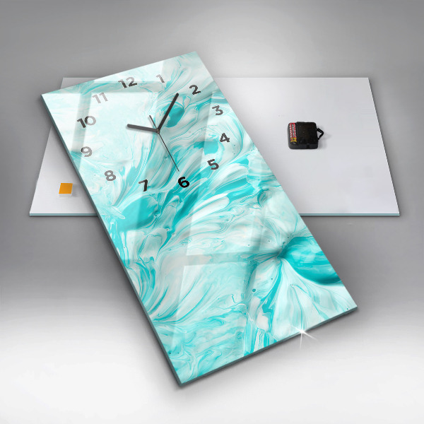 Horloge murale verticale Abstraction bleue