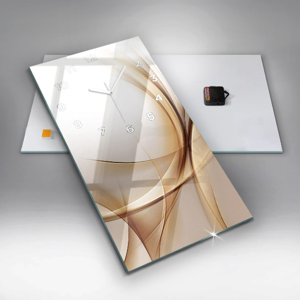 Horloge rectangulaire verticale Abstraction dorée
