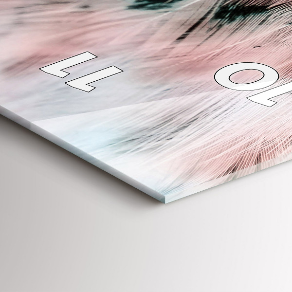 Horloge rectangulaire verticale plumes colorées