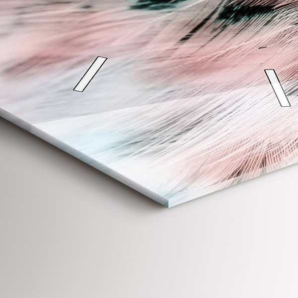 Horloge rectangulaire verticale plumes colorées