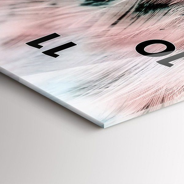 Horloge rectangulaire verticale plumes colorées