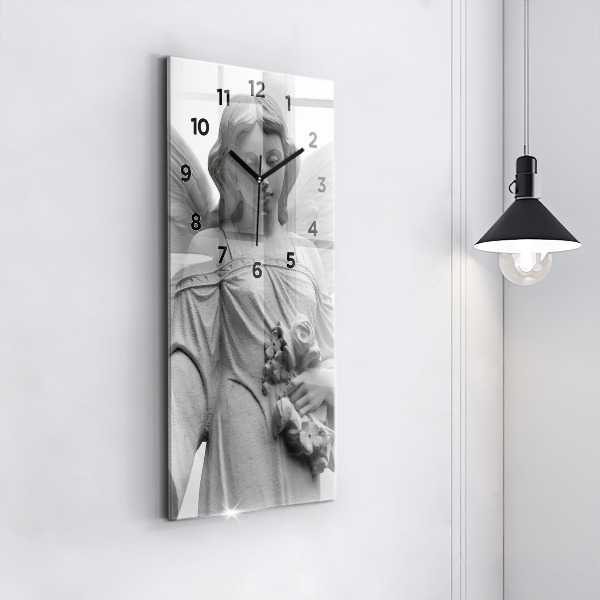 Horloge murale verticale 'Sculpture d''un vieil ange'