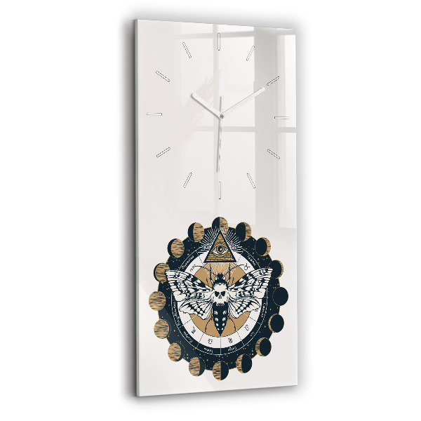 Horloge murale verticale 'Les phases de la lune et l''œil'