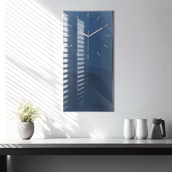 Horloge murale verticale Vagues bleues