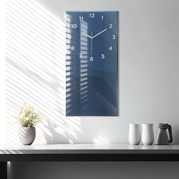 Horloge murale verticale Vagues bleues