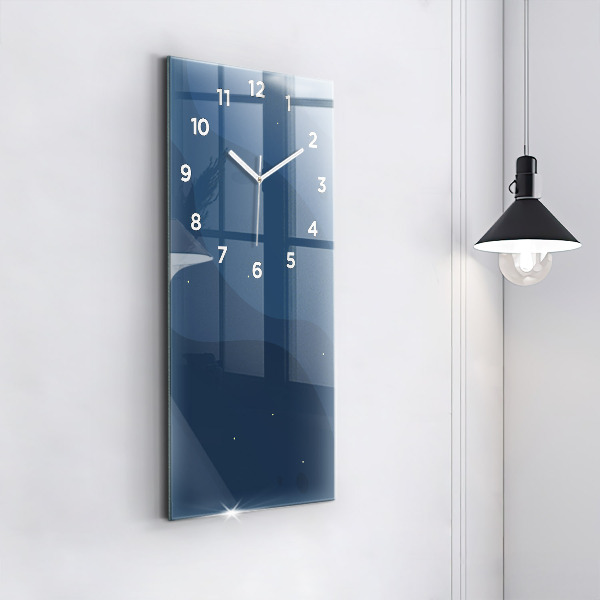 Horloge murale verticale Vagues bleues