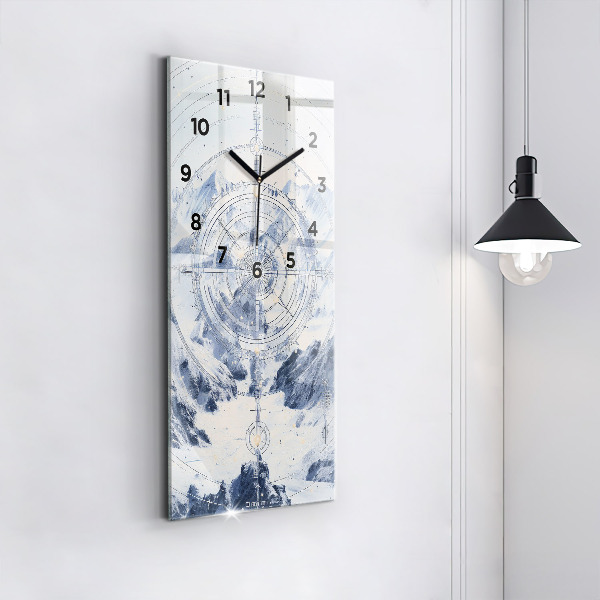 Horloge murale verticale Dessins bleus