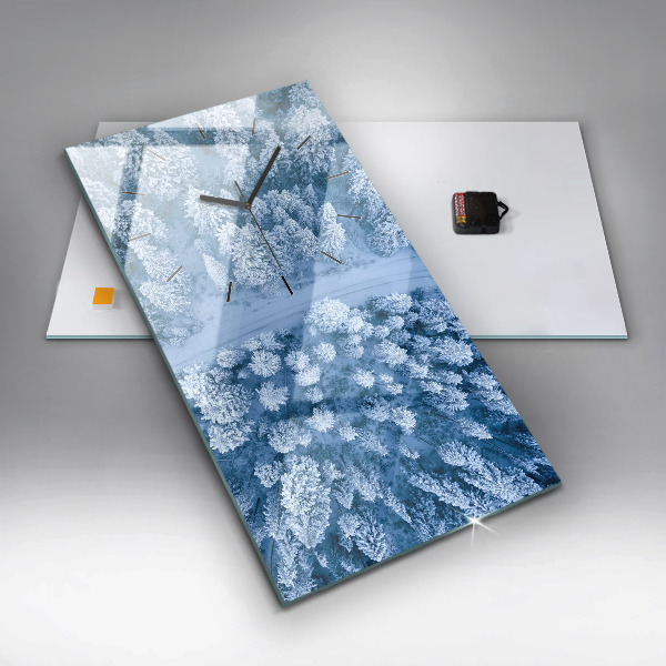 Horloge murale verticale Forêt vue par drone