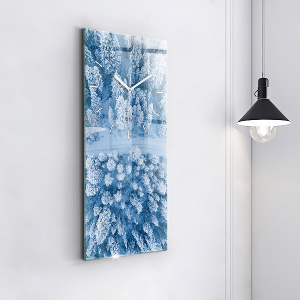 Horloge murale verticale Forêt vue par drone