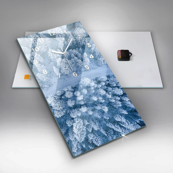 Horloge murale verticale Forêt vue par drone