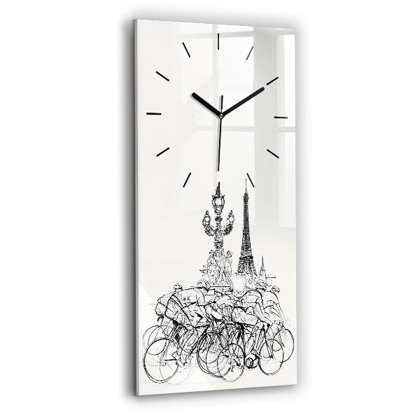 Horloge rectangulaire verticale Dessin de course cycliste