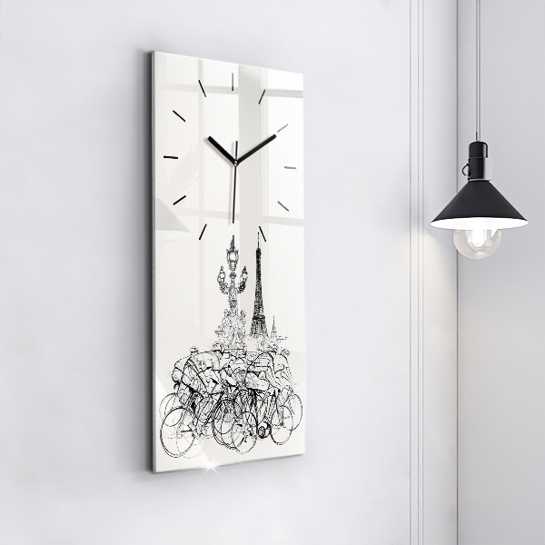 Horloge rectangulaire verticale Dessin de course cycliste