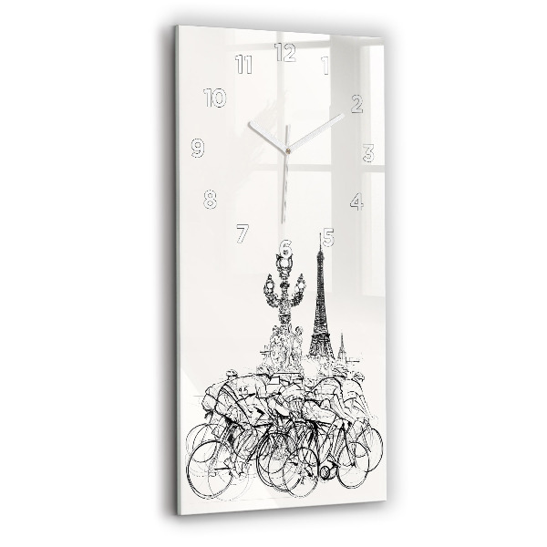 Horloge rectangulaire verticale Dessin de course cycliste