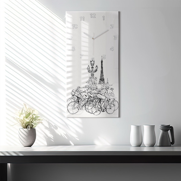 Horloge rectangulaire verticale Dessin de course cycliste