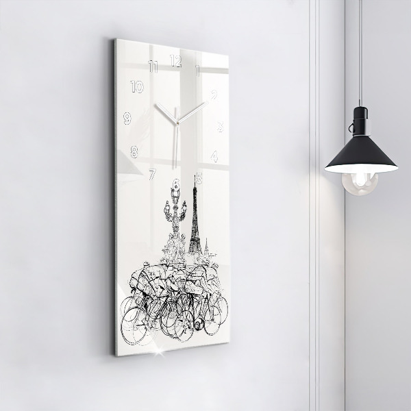 Horloge rectangulaire verticale Dessin de course cycliste