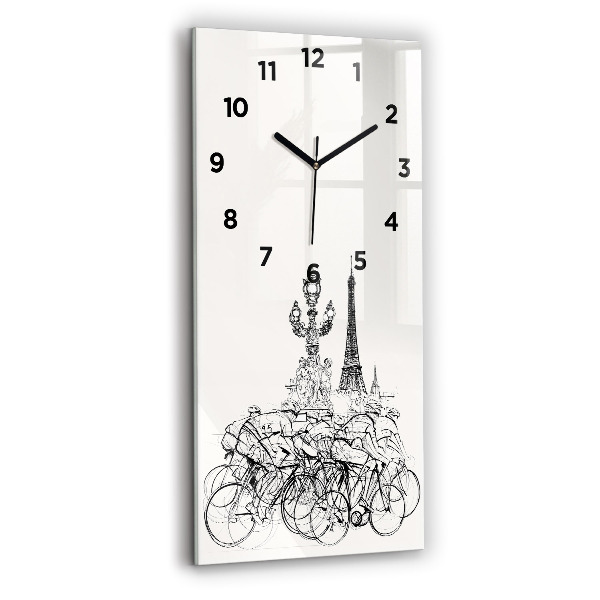 Horloge rectangulaire verticale Dessin de course cycliste