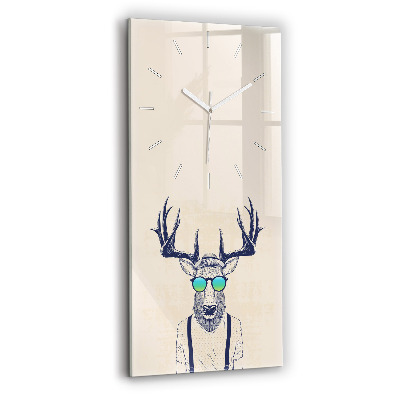 Horloge rectangulaire verticale Cerf abstrait