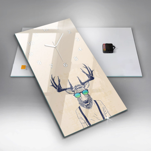 Horloge rectangulaire verticale Cerf abstrait