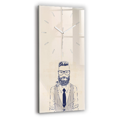 Horloge rectangulaire verticale Homme avec une barbe
