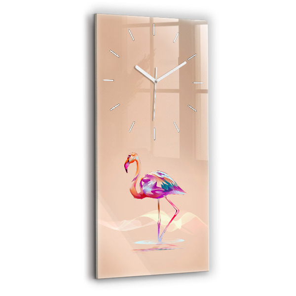 Horloge rectangulaire verticale Illustration de flamant rose
