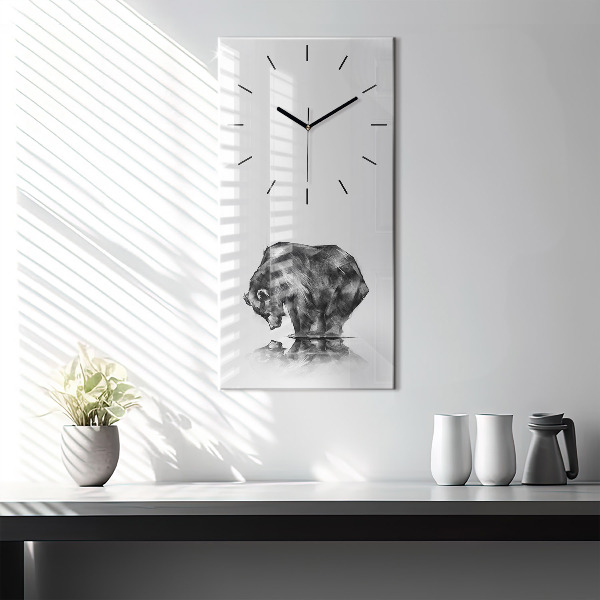 Horloge rectangulaire verticale Ours de dessin animé