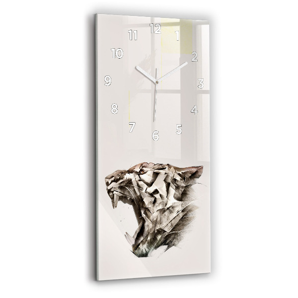 Horloge rectangulaire verticale 'portrait peint d''un tigre'