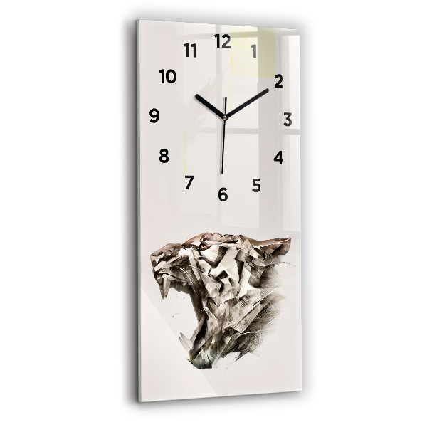 Horloge rectangulaire verticale 'portrait peint d''un tigre'