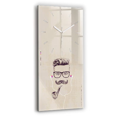 Horloge murale verticale Homme avec une pipe