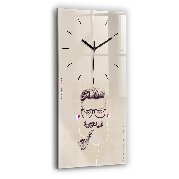 Horloge murale verticale Homme avec une pipe