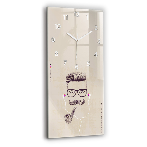 Horloge murale verticale Homme avec une pipe