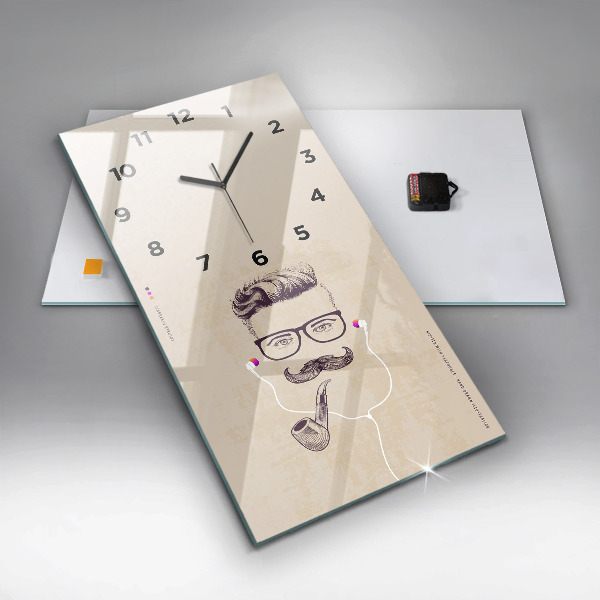 Horloge murale verticale Homme avec une pipe