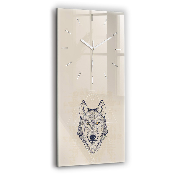 Horloge murale verticale Tête de loup