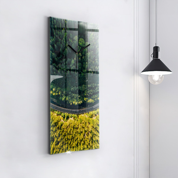 Horloge rectangulaire verticale 'La forêt vue à vol d''oiseau'