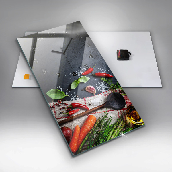 Horloge rectangulaire verticale Légumes