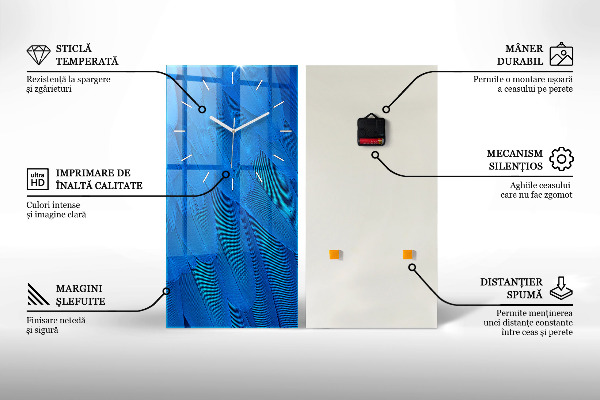 Horloge rectangulaire verticale Triangles abstraits en métal
