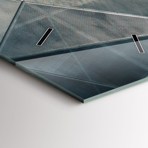 Horloge rectangulaire verticale Triangles abstraits en métal