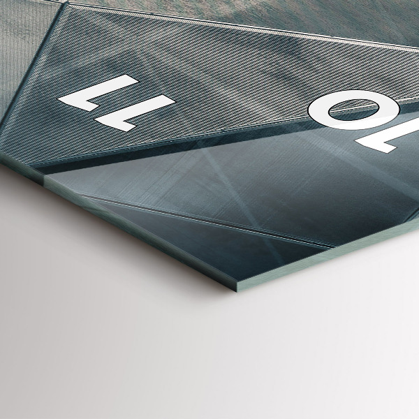 Horloge rectangulaire verticale Triangles abstraits en métal