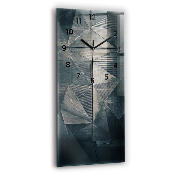 Horloge rectangulaire verticale Triangles abstraits en métal