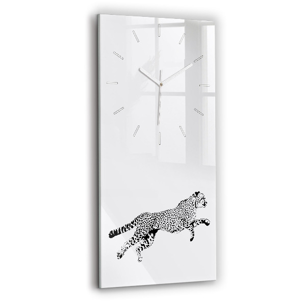 Horloge rectangulaire verticale 'Silhouette d''une panthère'
