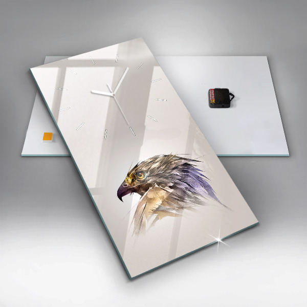 Horloge rectangulaire verticale Oiseau de prédation