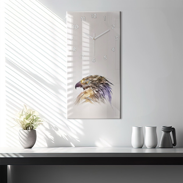 Horloge rectangulaire verticale Oiseau de prédation