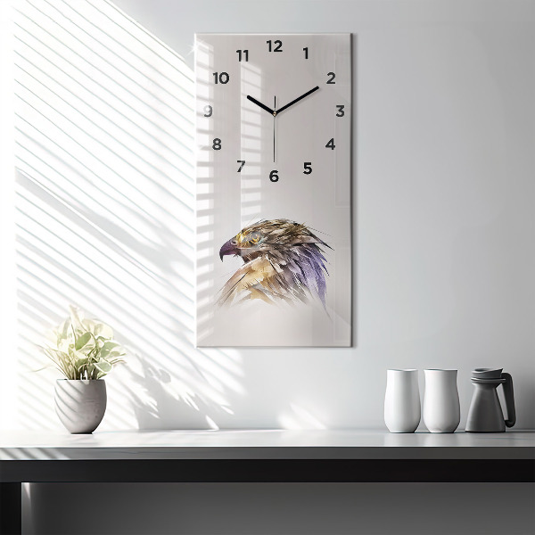 Horloge rectangulaire verticale Oiseau de prédation