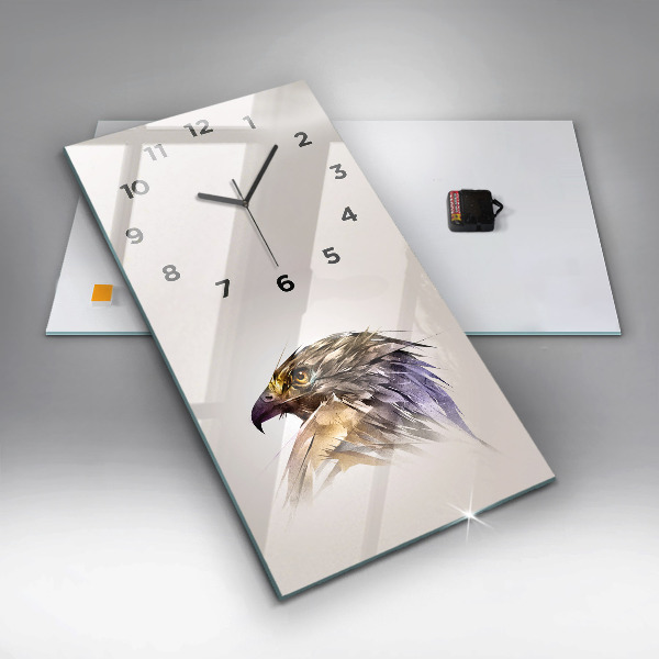 Horloge rectangulaire verticale Oiseau de prédation