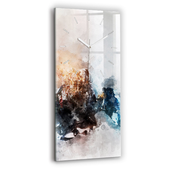 Horloge rectangulaire verticale Visages abstraits