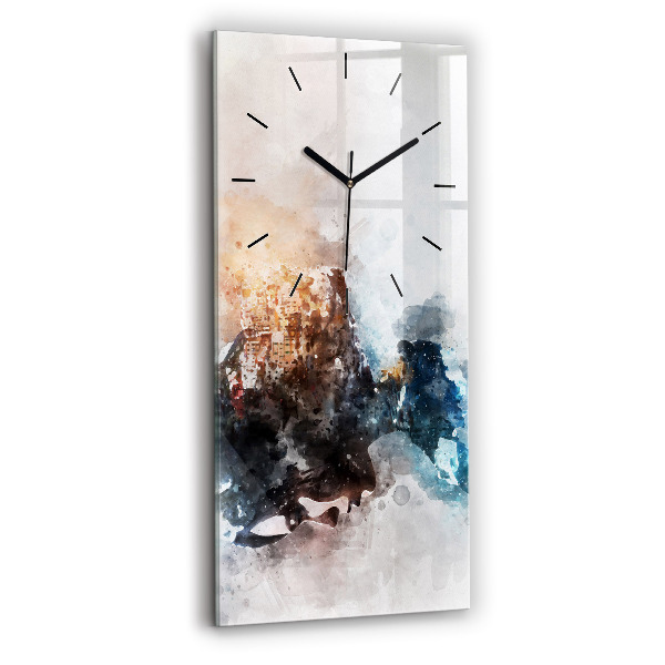 Horloge rectangulaire verticale Visages abstraits
