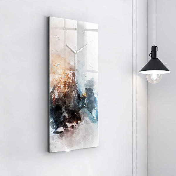 Horloge rectangulaire verticale Visages abstraits