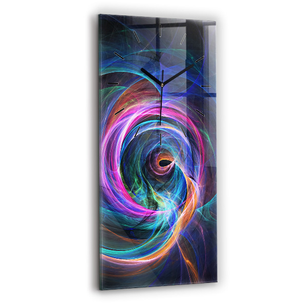 Horloge rectangulaire verticale Fractale colorée