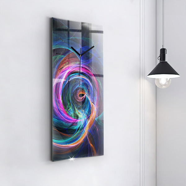 Horloge rectangulaire verticale Fractale colorée