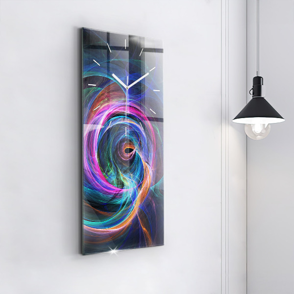 Horloge rectangulaire verticale Fractale colorée