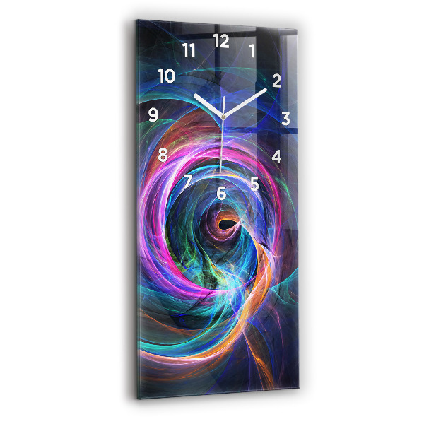 Horloge rectangulaire verticale Fractale colorée